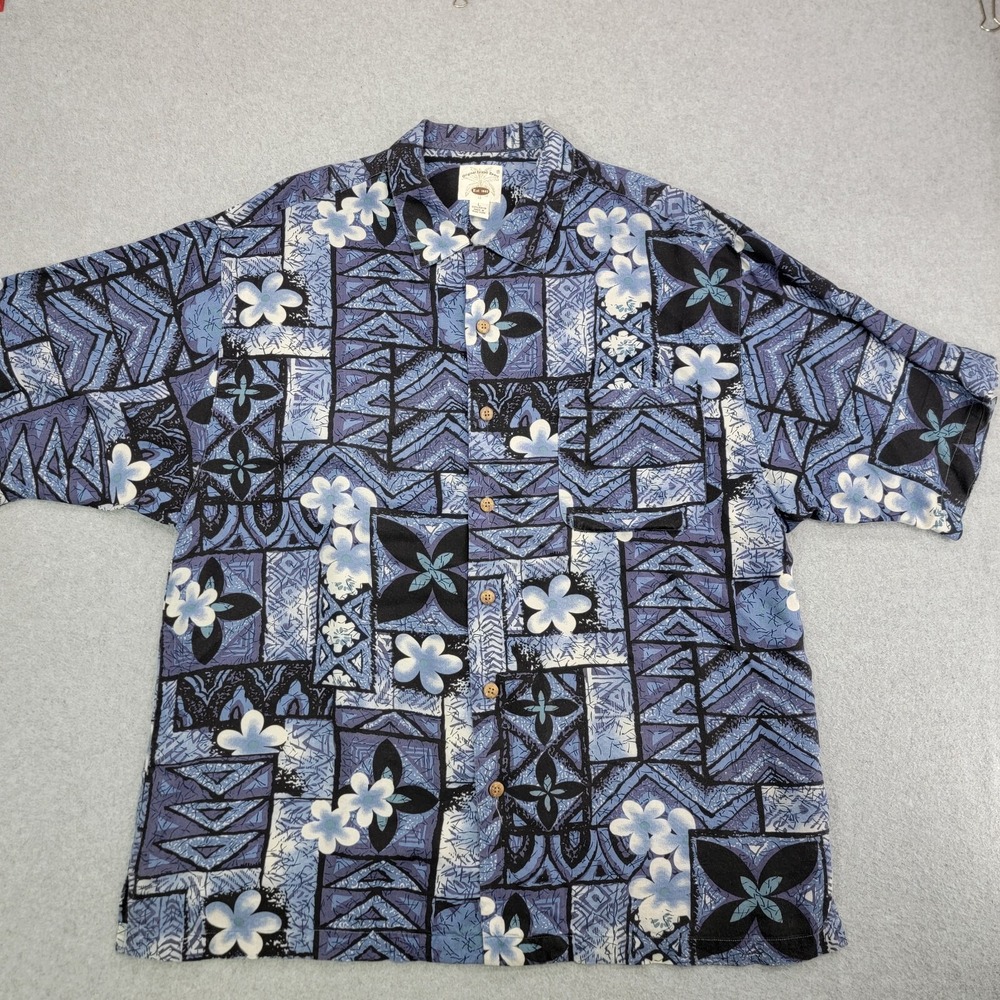 Original Island Hawaiian Shirt Mens large L Button Up Short Sleeve rayon